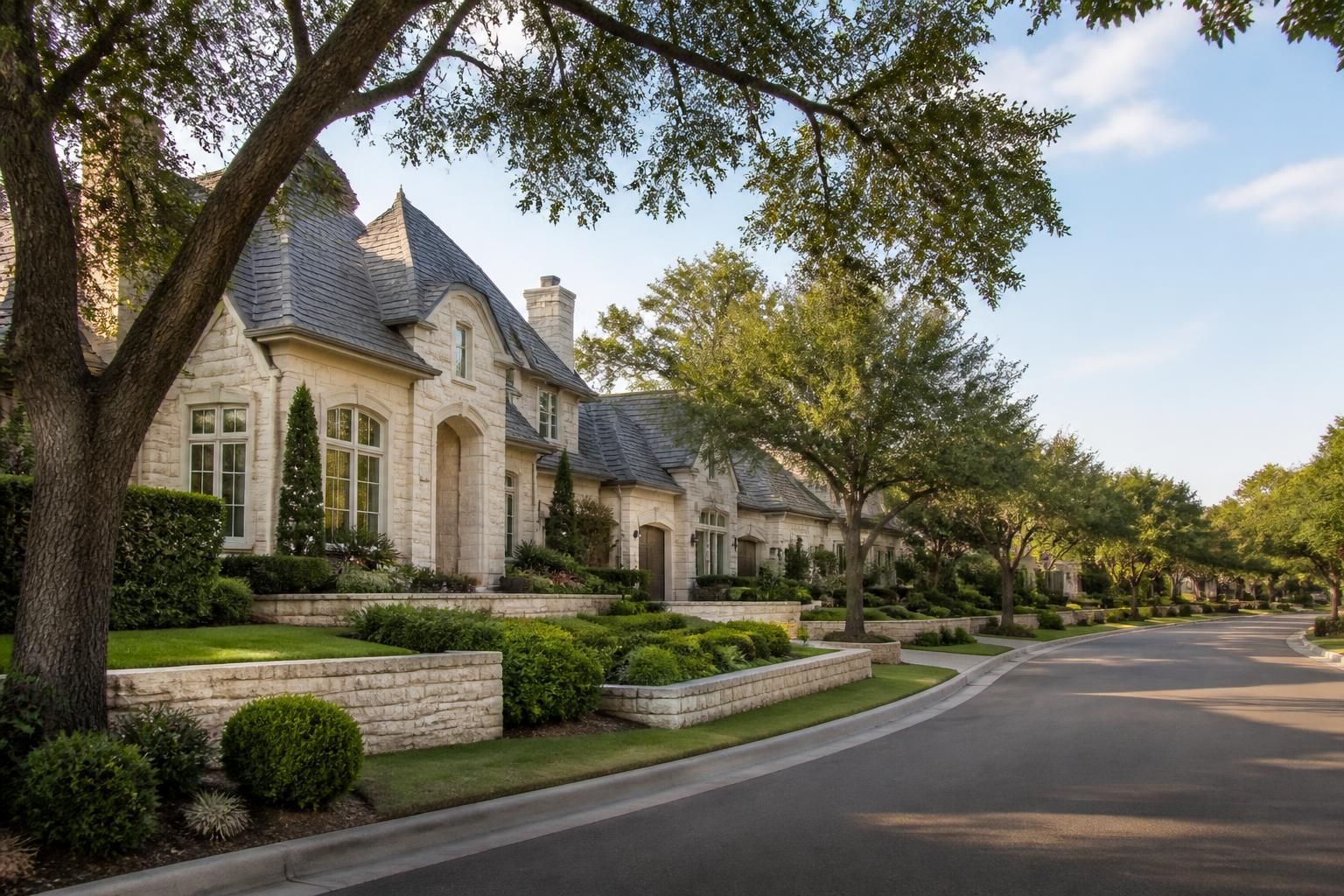 Upscale residential street in Castle Hills