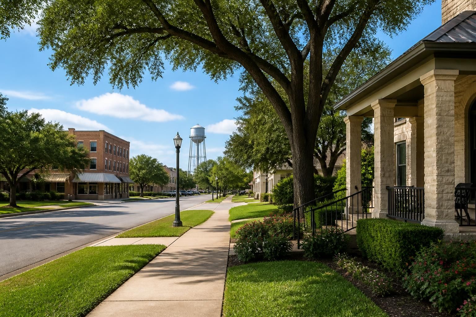 Tree-lined suburban neighborhood in Live Oak