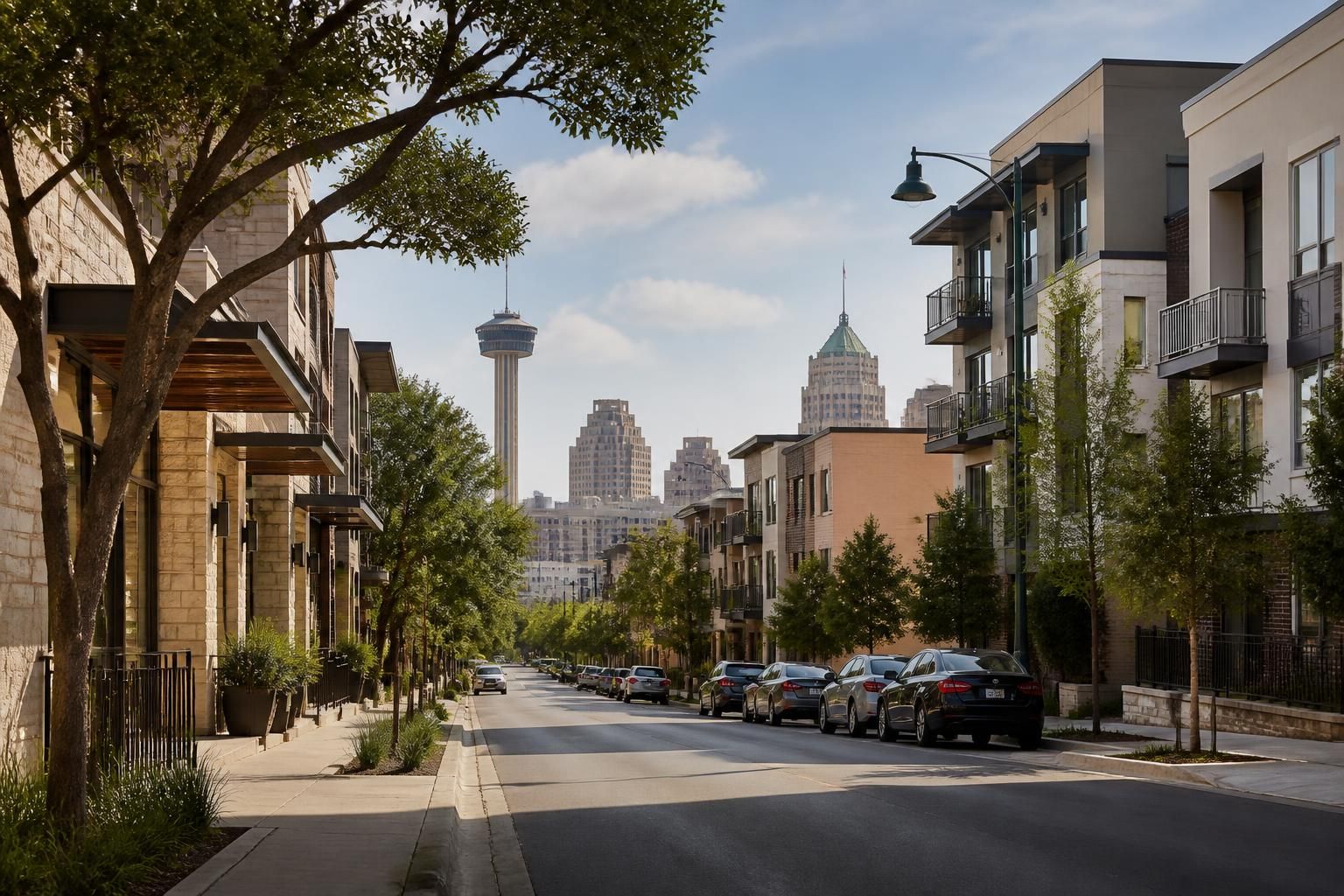 Welcoming San Antonio neighborhood street scene