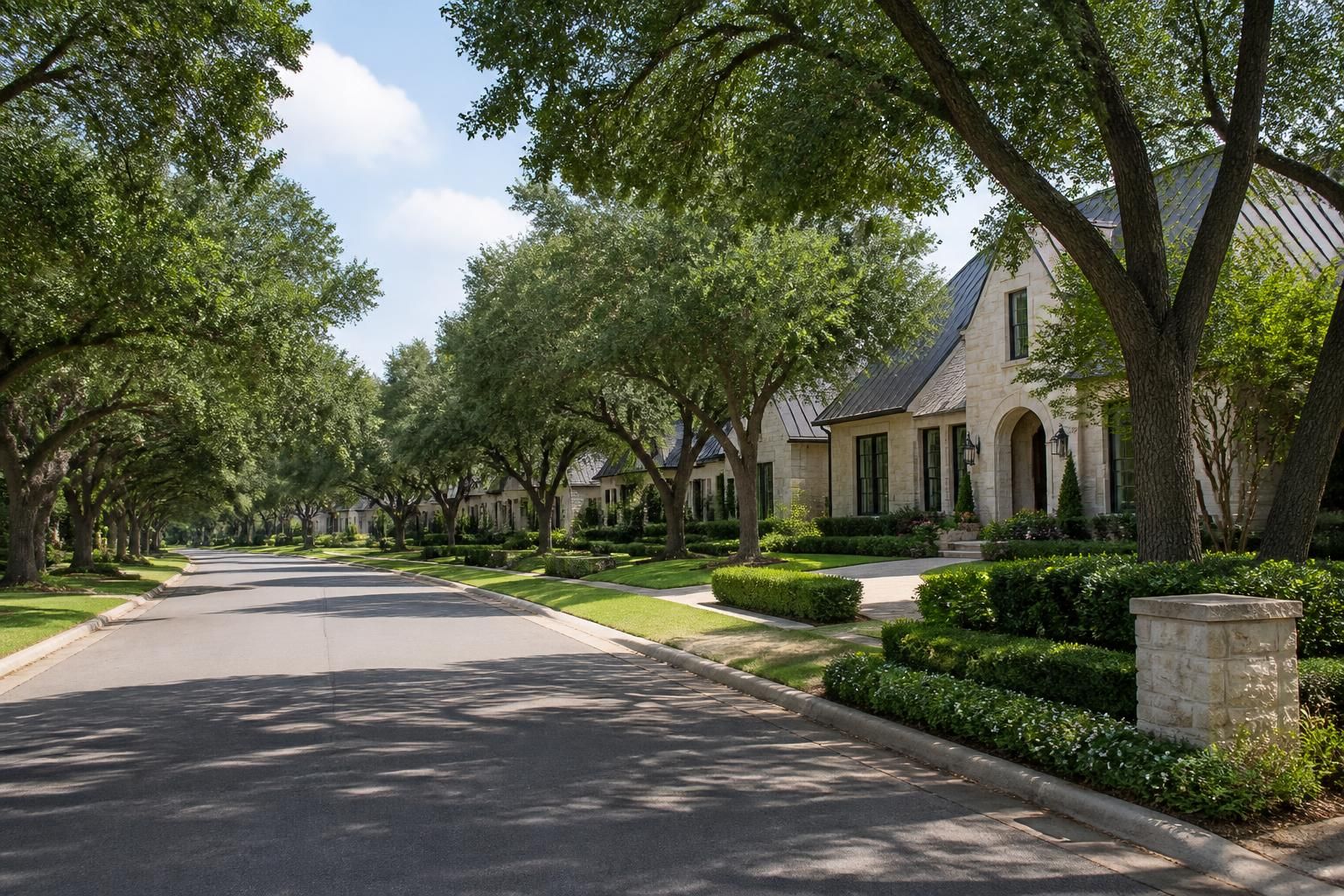 Tree-lined neighborhood in Shavano Park