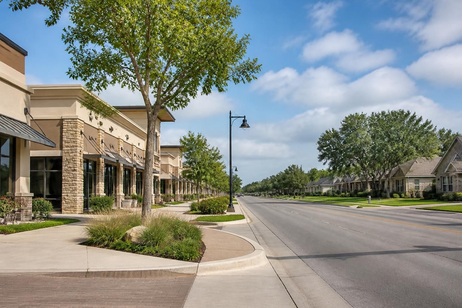Suburban commercial corridor in Universal City